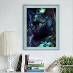 画像1: ダイヤモンドアート キット 黒猫 猫 ビーズ絵画 人気 やり方簡単 DIY 手作り 大人 子供 部屋 喫茶 初心者 現代壁アート 装飾品 手芸キット ビーズアート 送料無料 (1)