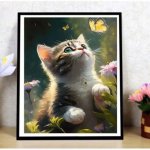 画像5: 5D ダイヤモンドアート セット ねこ 猫 可愛 動物 DIYビーズ絵画 やり方簡単 DIY 手作り 大人 子供 部屋 喫茶 初心者 現代壁アート 装飾品 手芸キット アート (5)