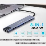 画像3: USB Type-C ハブ 8-in-1 USB変換アダプタ HDMI 4K USB3.0 ポート PD急速充電 SDカードリーダー 高速 データ移行 USBハブ typec SDカード jy001 (3)