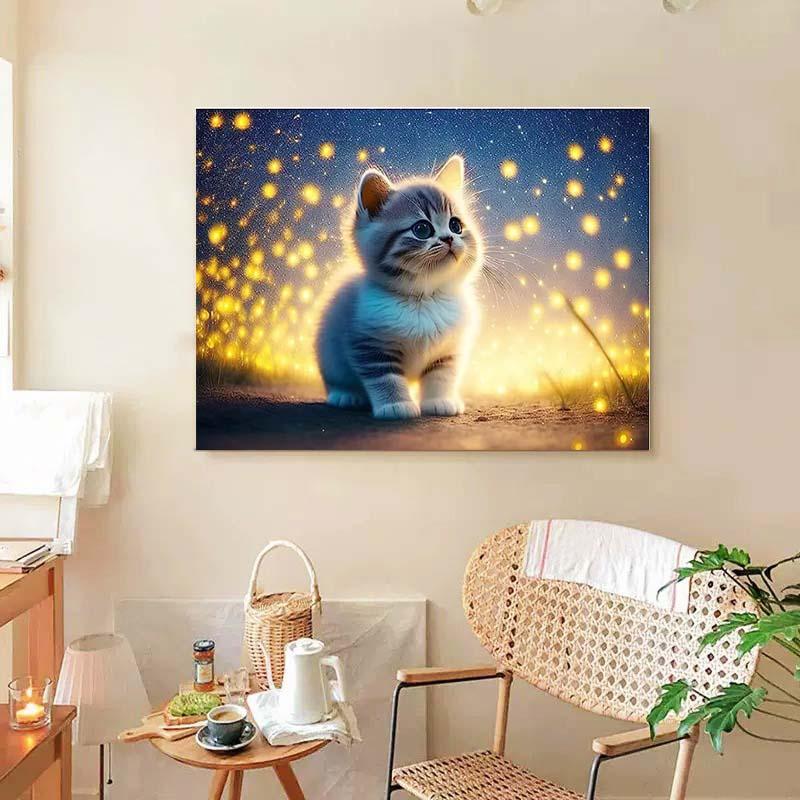 5D ダイヤモンドアート セット ねこ 猫 可愛 動物 DIYビーズ絵画 人気 やり方簡単 手作り 大人 子供 部屋 喫茶 初心者 現代壁アート  装飾品 手芸キット アート