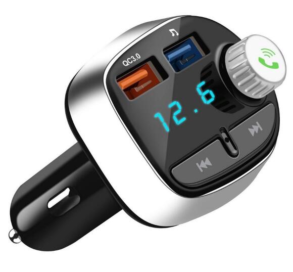 Fmトランスミッター Bluetooth 音楽再生 カーチャージャー シガーソケット Usb 2ポート Qc3 0 搭載 車載充電器 ハンズフリー通話